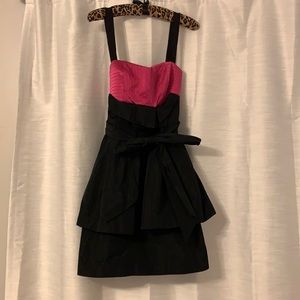 BCBG Hot Pink & Black Cocktail Dress